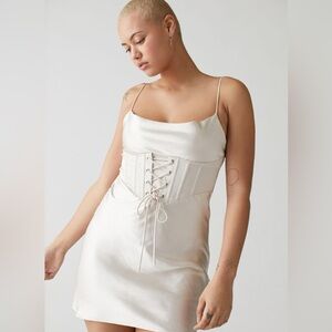 Urban Outfitters Kiss the Sky Corset Cowl Neck Satin dress, NWT